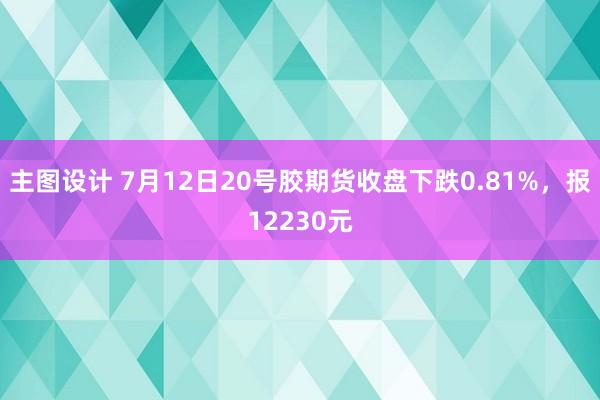 主图设计 7月12日20号胶期货收盘下跌0.81%，报12230元